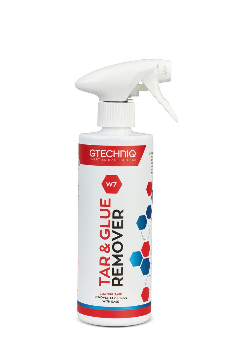 Gtechniq - W7 Tar and Glue Remover - Full Strength Solvent Based, Softens and Dissolves Adhesive, Safe to Use with Waxes, Coatings & Sealants (500ml) - Image 1